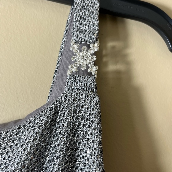 Vintage Molly Malloy Elegant Sparkly Silver Evening Gown Made in USA 8 Stunning - Picture 4 of 12